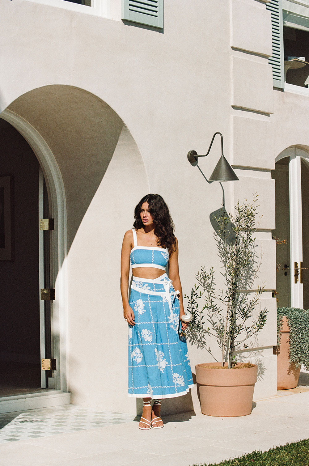 SAMPLE-Estelle Top - Check Flowers