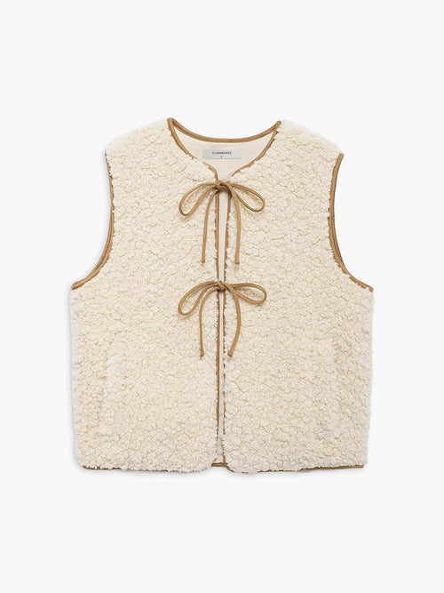 Lace Up Fleece Vest