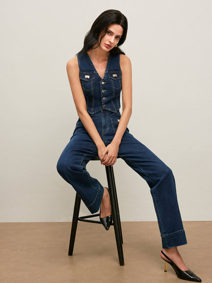 Classic Denim Button-Up Vest