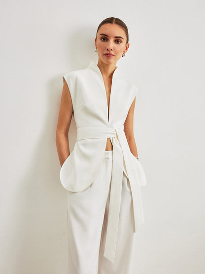 Belted Peplum Top