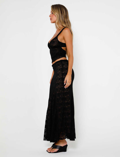 ISADORA SKIRT - BLACK : LACE