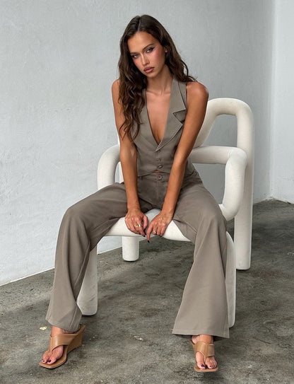MARJORIE PANT - GREEN : MOSS GREEN : KHAKI
