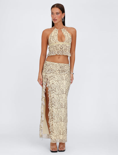 RUMER TOP - YELLOW : ZEBRA
